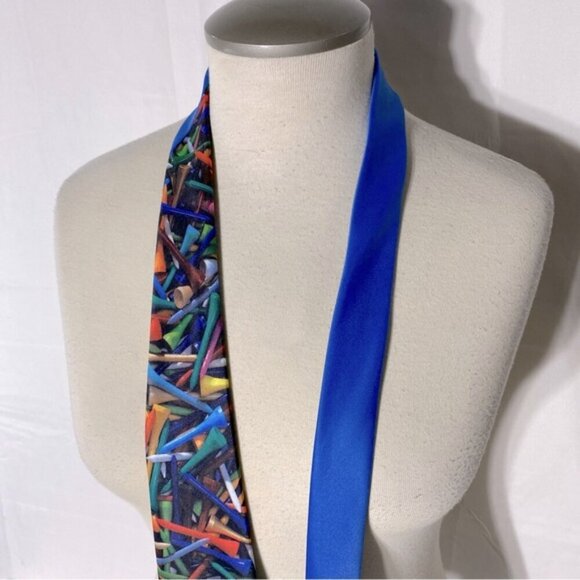 Vintage “Tees” Ralph Marlin & Co 1993 Golf Tee Print Tie - Picture 8 of 10